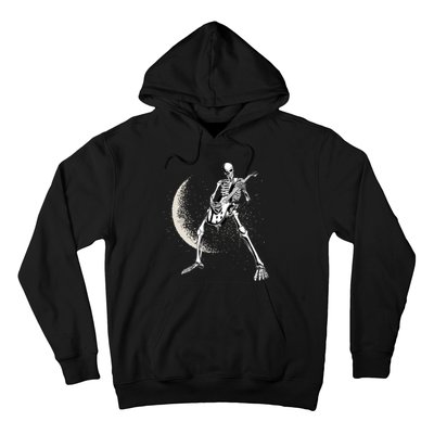 Rock And Roll Skeleton Moon Guitar Hoodie