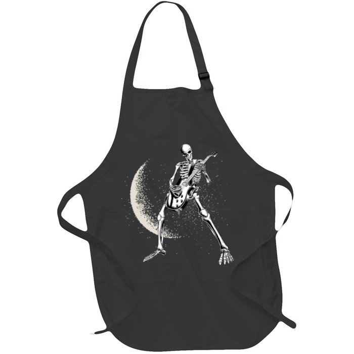 Rock And Roll Skeleton Moon Guitar Apron