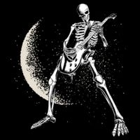 Rock And Roll Skeleton Moon Guitar Apron