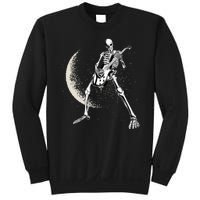 Rock And Roll Skeleton Moon Guitar Sweatshirt