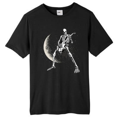 Rock And Roll Skeleton Moon Guitar Tall Fusion ChromaSoft Performance T-Shirt