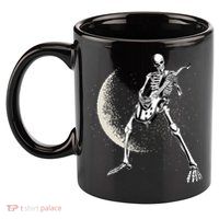 Rock And Roll Skeleton Moon Guitar 11oz C Handle Ceramic Mug