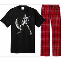 Rock And Roll Skeleton Moon Guitar Pajama Set