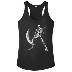 Rock And Roll Skeleton Moon Guitar Ladies PosiCharge Competitor Racerback Tank