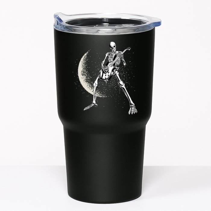 Rock And Roll Skeleton Moon Guitar Tumbler