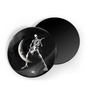 Rock And Roll Skeleton Moon Guitar Magnet