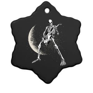 Rock And Roll Skeleton Moon Guitar Ceramic Star Ornament