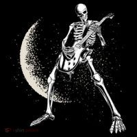 Rock And Roll Skeleton Moon Guitar Poster