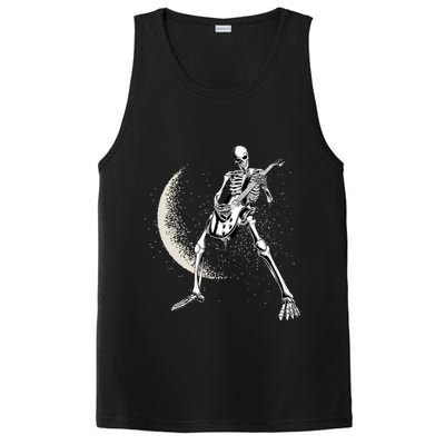 Rock And Roll Skeleton Moon Guitar PosiCharge Competitor Tank