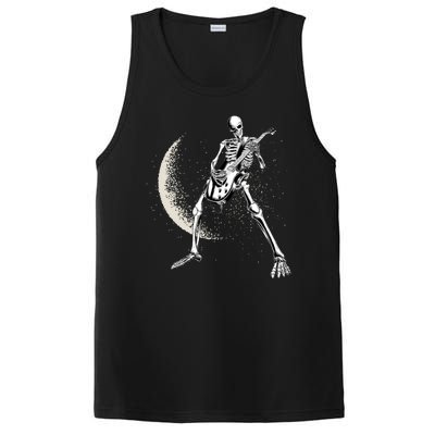 Rock And Roll Skeleton Moon Guitar PosiCharge Competitor Tank