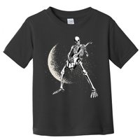Rock And Roll Skeleton Moon Guitar Toddler T-Shirt