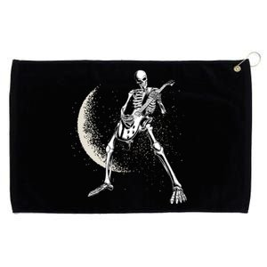 Rock And Roll Skeleton Moon Guitar Grommeted Golf Towel