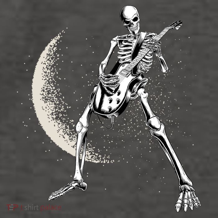 Rock And Roll Skeleton Moon Guitar Vector Backpack