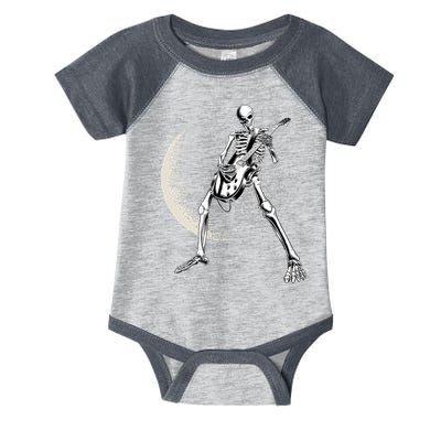 Rock And Roll Skeleton Moon Guitar Infant Baby Jersey Bodysuit