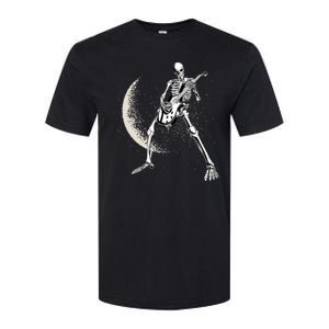 Rock And Roll Skeleton Moon Guitar Softstyle CVC T-Shirt