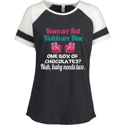 Roses Are Red Violets Are Blue Chocolates Needs Two Gift Enza Ladies Jersey Colorblock Tee