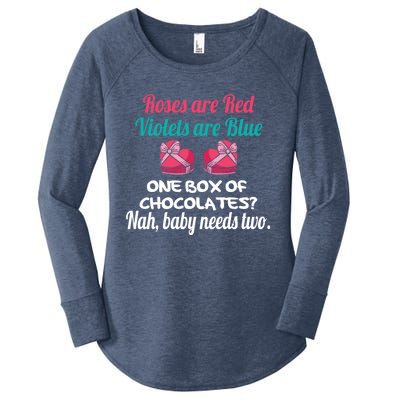 Roses Are Red Violets Are Blue Chocolates Needs Two Gift Women's Perfect Tri Tunic Long Sleeve Shirt