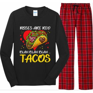 Roses Are Red Blah Tacos Funny Valentine Day Long Sleeve Pajama Set