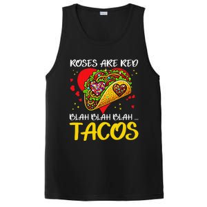 Roses Are Red Blah Tacos Funny Valentine Day PosiCharge Competitor Tank