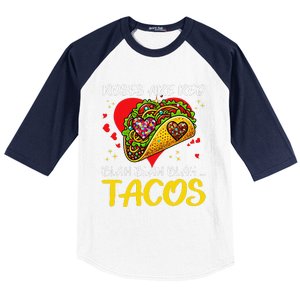 Roses Are Red Blah Tacos Funny Valentine Day Baseball Sleeve Shirt