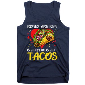 Roses Are Red Blah Tacos Funny Valentine Day Tank Top