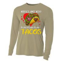 Roses Are Red Blah Tacos Funny Valentine Day Cooling Performance Long Sleeve Crew