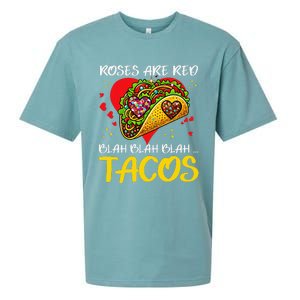 Roses Are Red Blah Tacos Funny Valentine Day Sueded Cloud Jersey T-Shirt