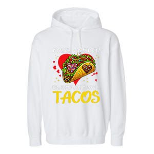 Roses Are Red Blah Tacos Funny Valentine Day Garment-Dyed Fleece Hoodie