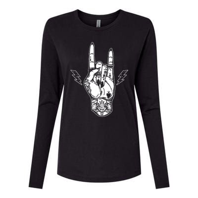 Rock And Roll Festival Art Tattoo Womens Cotton Relaxed Long Sleeve T-Shirt