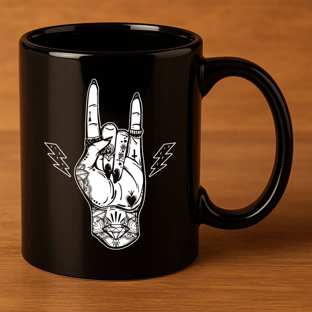 Rock And Roll Festival Art Tattoo 11oz C Handle Ceramic Mug