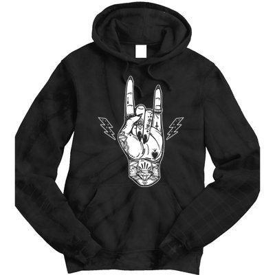 Rock And Roll Festival Art Tattoo Tie Dye Hoodie