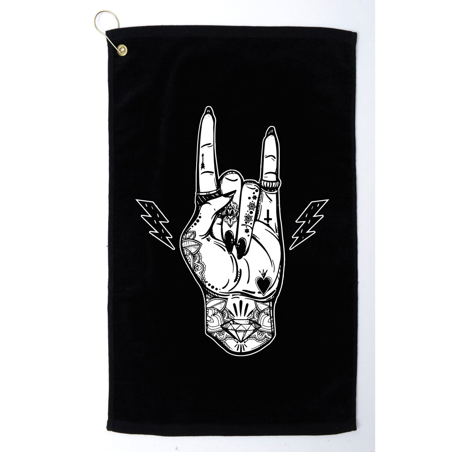Rock And Roll Festival Art Tattoo Golf Towel