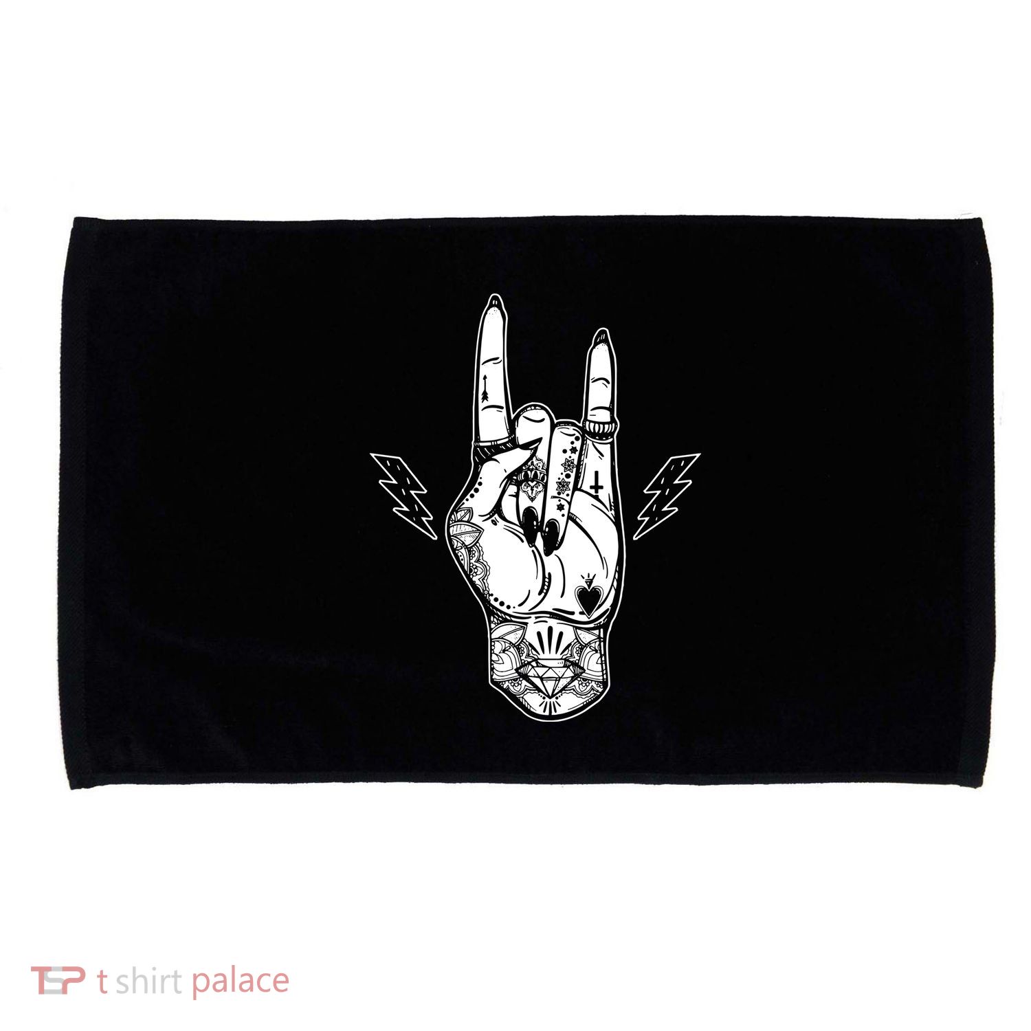 Rock And Roll Festival Art Tattoo Microfiber Hand Towel