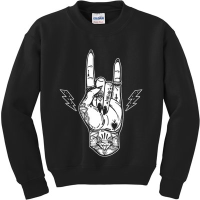 Rock And Roll Festival Art Tattoo Kids Sweatshirt