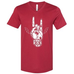 Rock And Roll Festival Art Tattoo V-Neck T-Shirt