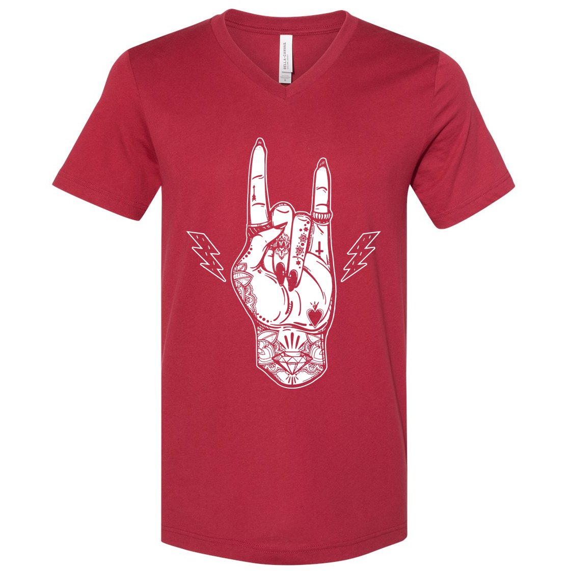 Rock And Roll Festival Art Tattoo V-Neck T-Shirt
