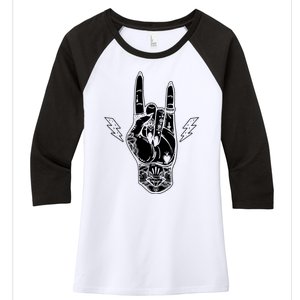 Rock And Roll Festival Art Tattoo Women's Tri-Blend 3/4-Sleeve Raglan Shirt