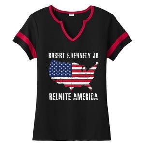 Reunite America RFK Kennedy Democrat President 2024 Ladies Halftime Notch Neck Tee