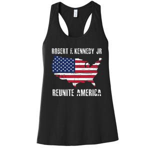 Reunite America RFK Kennedy Democrat President 2024 Women's Racerback Tank