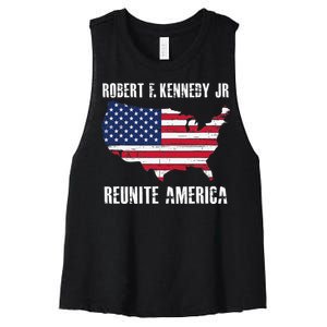 Reunite America RFK Kennedy Democrat President 2024 Women's Racerback Cropped Tank