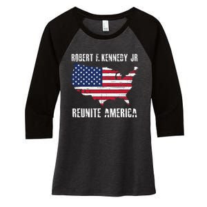 Reunite America RFK Kennedy Democrat President 2024 Women's Tri-Blend 3/4-Sleeve Raglan Shirt