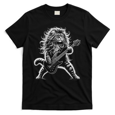Rock And Roll Cat Playing Guitar T-Shirt