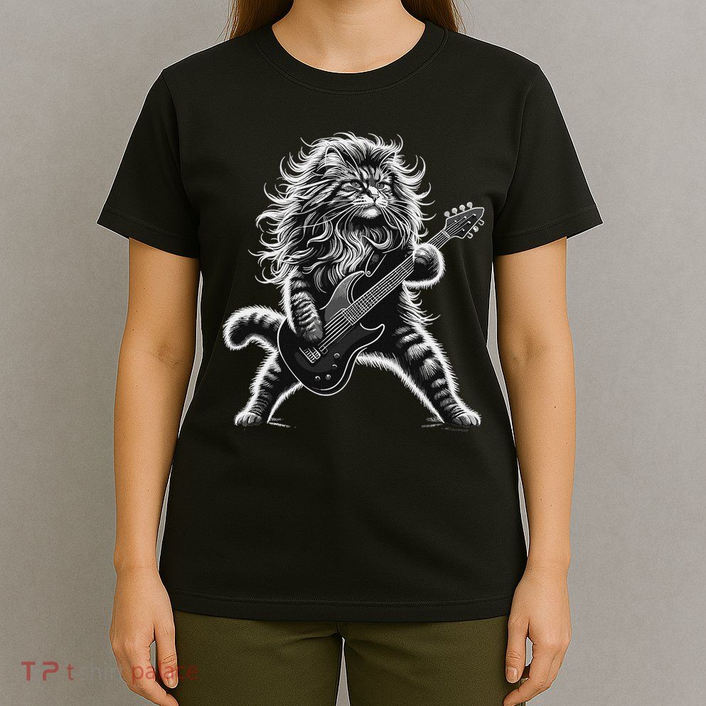 Rock And Roll Cat Playing Guitar T-Shirt