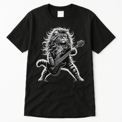Rock And Roll Cat Playing Guitar Tall T-Shirt
