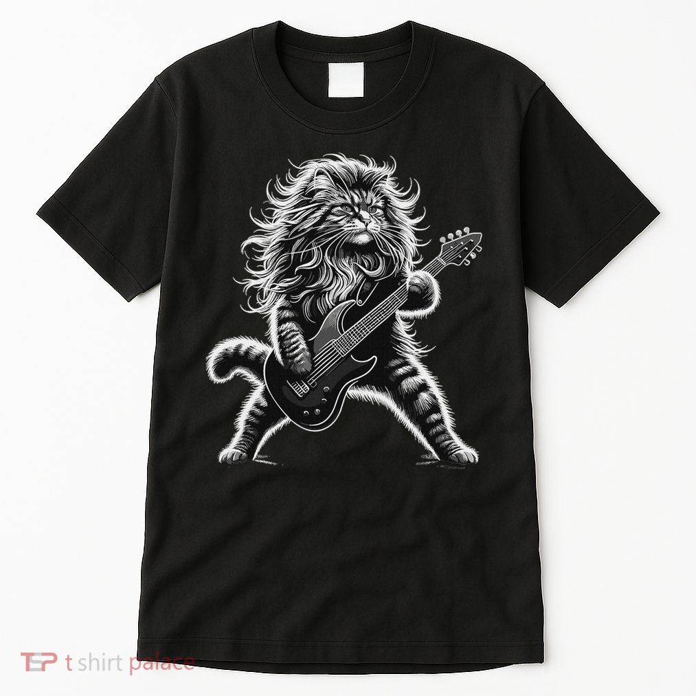 Rock And Roll Cat Playing Guitar Tall T-Shirt