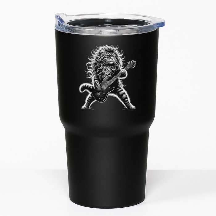Rock And Roll Cat Playing Guitar Tumbler