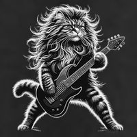 Rock And Roll Cat Playing Guitar 25L Jumbo Tote