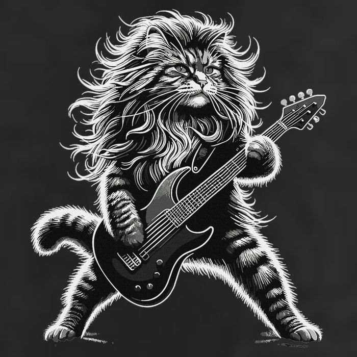 Rock And Roll Cat Playing Guitar 25L Jumbo Tote
