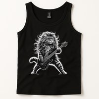 Rock And Roll Cat Playing Guitar Tank Top