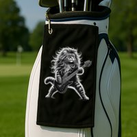 Rock And Roll Cat Playing Guitar Golf Towel